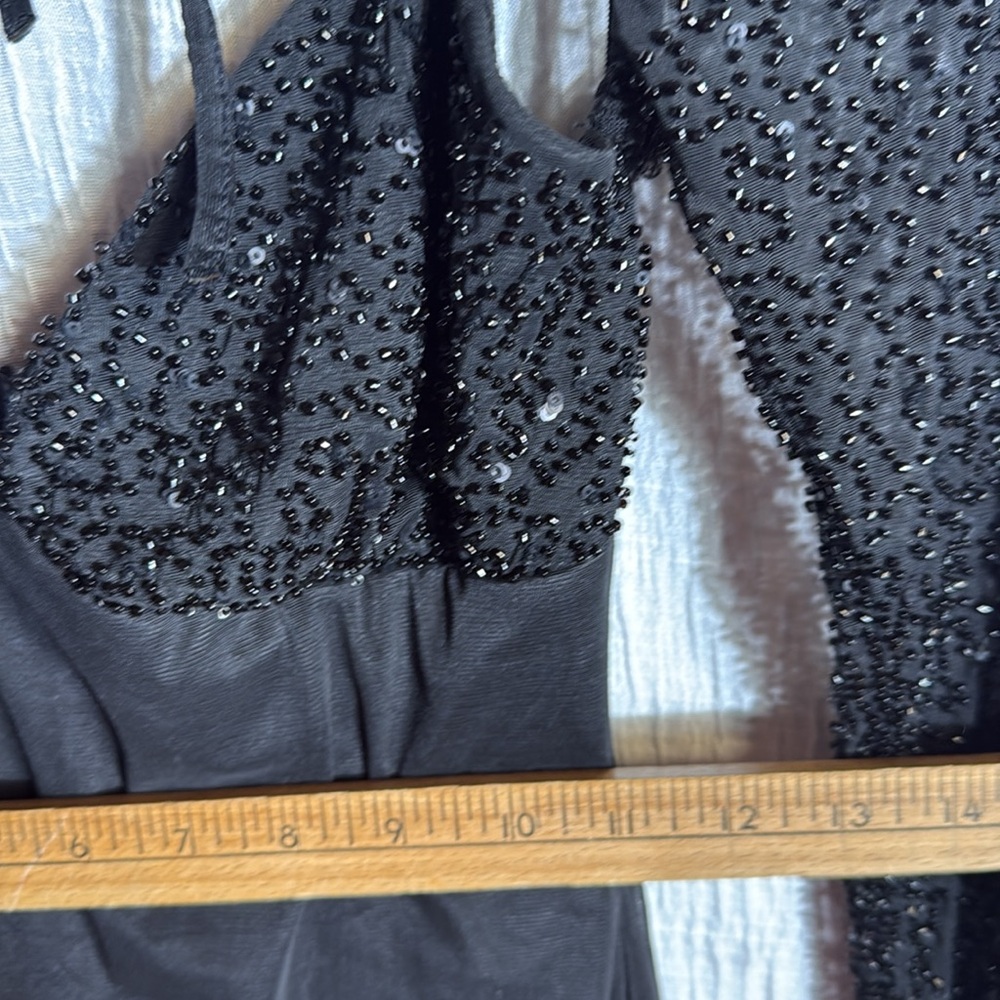Oh Polly Naples Black Embellished Mesh Sleeve Mini Dress Size 2 Party birthday - Picture 13 of 16